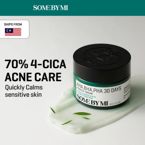 SOME BY MI AHA.BHA.PHA 30 Days Miracle Cream 50ml – Calms Red Blemishes & Refines Pores in 30 Days No Harsh Peel Tea Tree + Niacinamide Glow