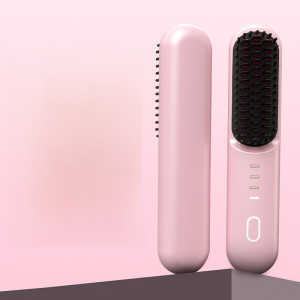 Portable Hair Straightener Curler Comb Electric Hair Curling Iron Comb