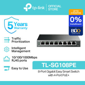TP-Link Official Store | TL-SG108PE | 8-Port Gigabit Easy Smart Switch with 4-Port PoE Desktop Network Ethernet Switch Hub for Internet