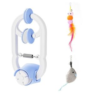 OEUVR Auto Swing Hanging Door Cat Toy Retractable Elastic Electric Lifting Pet Toy Funny Feathers Kitten Teasing Toy Indoor Cats