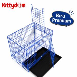 KITTYDOM Kandang Kucing Premium Import Besi Jumbo 60x40x50cm Fullset Tatakan Pet Cage Sangkar Kandang Cargo Lipat Portable Rumah Tempat Tidur Kandang Anjing Kelinci Monyet Sugar Glider Kura Reptil