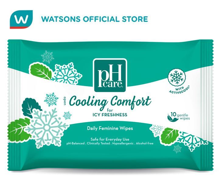 Ph Care Cooling Comfort Wipes 10S Hypoallergenic Feminine Care