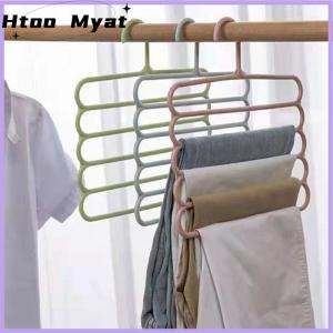 tantuoye ที่แขวนเสื้อผ้าที่แขวนกางเกงขายาวที่เก็บของในตู้เสื้อผ้าที่แขวนผ้าเช็ดตัวผ้าพันคอ5ชั้นจัดระเบียบ