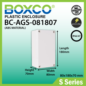 BOXCO BC-AGS-081807 80X180X70MM GREY COVER ABS AUTOGATE OUTDOOR ENCLOSURE
