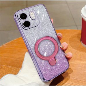 Casing Magsafe Infinix Smart 9 Hot 50i Luxury Gliter Premium TPU Ring Magnetic Soft Case