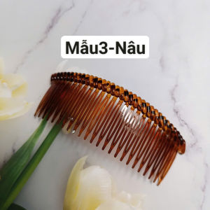 Phụ kiện cài tóc xước tóc mái hình dáng lược màu đen màu nâu hình thoi CAI12