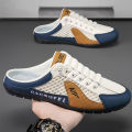 2025 Canvas Half Shoes for Men Low Cut Slip On Shoes Loafers For Men Casual Shoes Fashion Half Slippers For Men 39-45. 