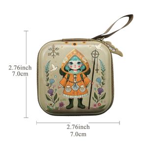 YIYIUR 7x7cm Prayer Rosary Storage Bag Virgin Mary Zippered Religious Articles Portable Cartoon Jewelry Box Devotees