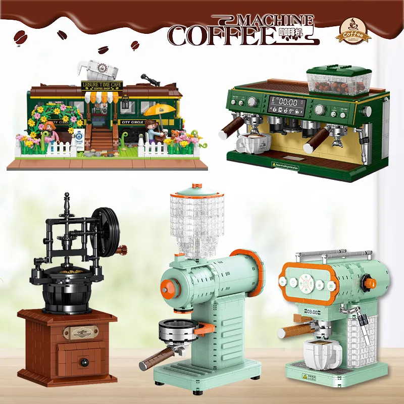 Compatible with LEGO Zhegao 01008 coffee machine, building block