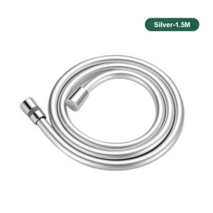 ONOJ Universal Shower Hose 1.5M Silicone Spray Pipe with Brass Fittings Tangle-Free in Black/Silver