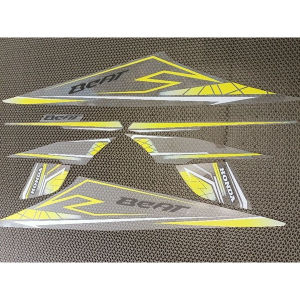 STIKER STRIPING BEAT KARBU VARIASI TRANSPARAN SIMPEL LIS KUNING - SBK-UV - GSI