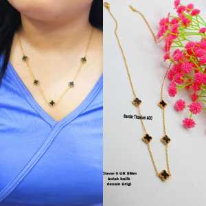 Kalung titanium bunga Grigi bolak balik anti luntur dan anti karat (COD)