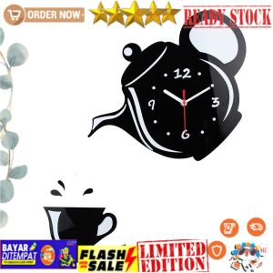 ARAFURA - Jam Dinding Quartz Creative Design Model Teko Kopi Unik - NS003 - Black