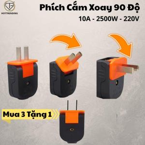 [Mua 3 Tặng 1] Phích Điện Xoay 90 Độ Phích Cắm Điện Chân Dẹt Xoay 90 Độ 10A Chịu Tải 2500W