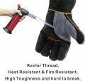 Extreme Heat & Fire Resistant Gloves Leather with Kevlar Stitching,Mitts Perfect for Fireplace, Stove, Oven, Grill, Welding, BBQ, Mig, Pot Holder, Animal Handling. 