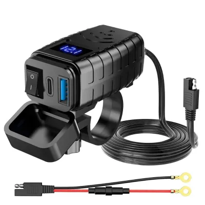 Sạc Nhanh Xe Máy 48W 2 Cổng QC3.0 PD Màn Hình Điện Áp Chống Nước