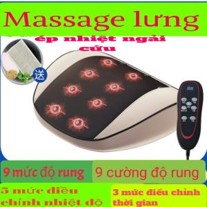 Máy massage mát xa lưng đĩa đệm chườm nóng ngải cứu tặng kèm 3 gói ngải cứu