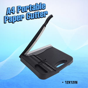 Salezone - Portable Paper Cutter A4 w/ Handle Black Paper Trimer Cutting Tools (12x12in)