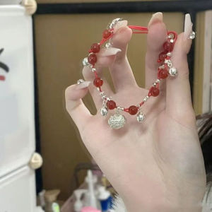 Ganten🍎Gelang Tenun Gelang Ceruk Gelang Kelas Atas 2025 Perhiasan Berkat Baru Gelang Lonceng Kecil COD