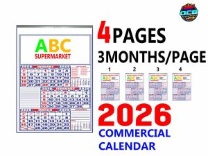 COMMERCIAL CALENDAR 2027 PERSONALIZED