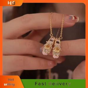 HB Pink Color Ballet Shoe Pendant Necklace Elegant Temperament Jewelry Gift For Wife And Best Friend