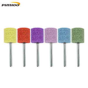 PHYHOO 7Pcs Nylon Fiber Abrasive Block 3mm Shank 14mm Wire Drawing Polishing Wheel Mini Rotary Tool Grinding Accessories
