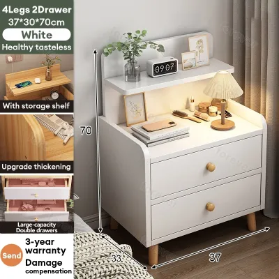 Bedside cabinet - simple and modern made of solid wood legs storage cabinet small and simple suitable for bedroom use household new model bedside storage rack
