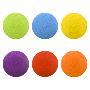 Rubber Chew Proof Flying Disc For Dog Outdoor Exercise Pet Toy With NonSlip Texture Mental Stimulation
