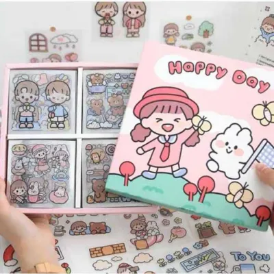 Stiker Momo Aestethic Motif Kartun Pvc Anti Air Per 20 Pcs - Stiker Viral Momo isi 20 pcs
