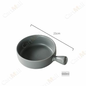Ceramic Bowl with Handle Nordic Style Home Kitchen Soup Salad Bowl Noodle Bowl