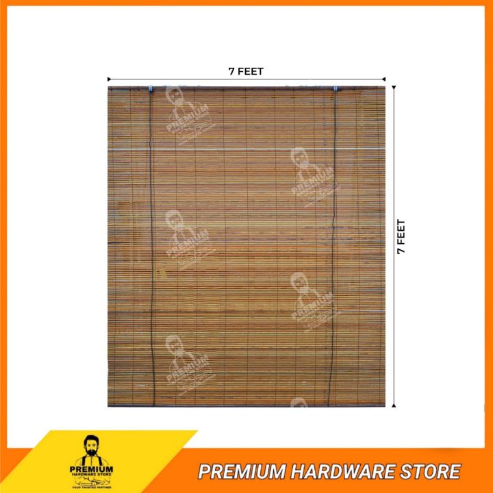 Outdoor Bamboo Blinds (7FT X 7FT) Wooden Blind Bamboo Curtain Roll Up