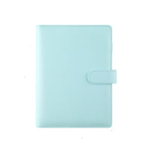 ODZ5L DIY Journal File Folder Macaroon Color PU Leather Ring Binder Notebook Cover Loose-Leaf Cover Binder Cover Notepad Cover