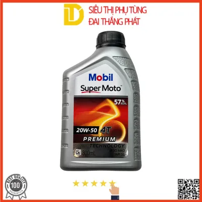 Dầu nhớt Mobil Super Moto 20w50 4T Premium 800ml - 1L cho xe số 4T