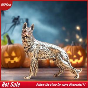 【COD】🔥🔥🔥 Vintage Copper Lucky Dog Miniatures Figurines Desktop Small Ornaments Brass Wolf Tea Pets Home Decorations