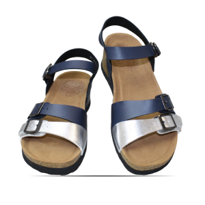 SURE FEET Sandals Velcro Series (SF2021 / SF2022 / SF2023) | Navy x Silver / Black / Navy | Comfortable Adjustable Strap Sandals