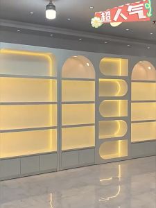 FFBH Beauty Salon Display Cabinet High-end Customized Cosmetic Cabinet Skin-care Product Makeup Display Shelf Office Furniture FYMC 4Y1Z7