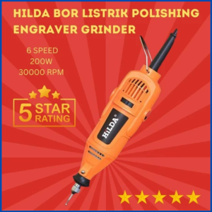 COD HILDA Bor Listrik Gerindra mini free kunci pas melubangi tembok ukir baut  200W 30000RPM -MD200