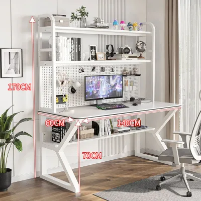 STON Study Table With Hanging Board Home Desk Bookshelf Integrated Desk Student Table Storage Rack Meja Belajar Notebook Table 书桌书架一体