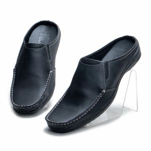 Sandal Slop Pria Bustong Kulit Rajut Moccasin Handmade MVR01