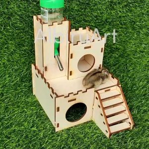 ⭐⭐⭐⭐⭐ Rumah Hamster Castle Kandang Mini Susun Kayu Winter White