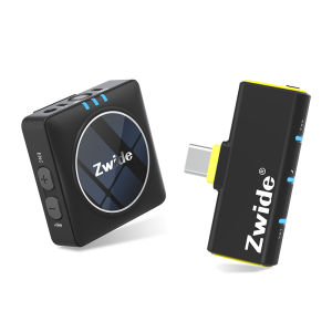 Zwide Professional Wireless Lavalier Microphone for Phone Mini Portable Noise Reduction Audio Video Recording Microphone for IOS Android