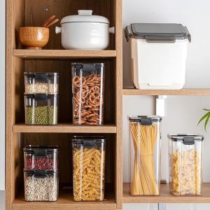 (Ready Stock in Malaysia)Air Tight Food Container Food Storage Snack Box Sealed Container Seasoning Bottle Jar Bekas Kedap Udara Bekas Makanan Stackable Food Storage Box Snack Box Sealed Container Refrigerator Fridge Kitchen Storage Box Bekas Kedap Udara