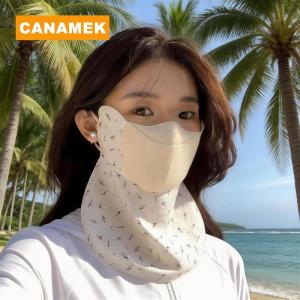 【CANAMEK】 3D Sunscreen Mask Ice Silk Cooling Face Cover For Outdoor Hiking Cycling Breathable Opening For Summer Sun