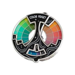 Metal Enamel Pin For Artists with Rotating Color Wheel 3 Level And Magnets Attachments Creative Anxiety Relief Keychain