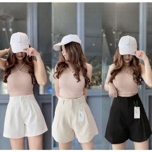 Neohome กางเกงขาสั้นเอวสูง หู2ชิ้นเกร๋ๆ ผ้าไอวี่ ทรงสวย สีเอิร์ธโทน สาวอวบไซส์ใหญ่ มีไซส์