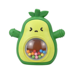 SKISOPGO Baby Teether Food Grade Silicone BPA-Free Handheld Biting Toy Early Educational Rattle Toy