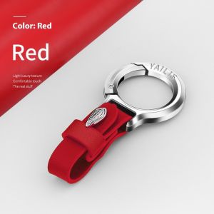 YZLong Luxury Leather Keychain with Metal Ring and Adjustable Strap for Car Keys and Daily Use