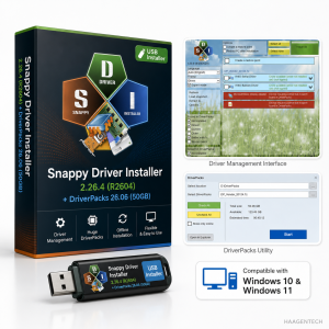 Snappy Driver Installer 2026 (R2604) + DriverPacks 2026 USB SOFTWARE Installer – Plug & Install | FULL VERSION | Perpetual | No CD Drive Needed | Windows Compatible | Fast & Easy Setup | No Internet Required | COMES IN A USB FLASDRIVE | USB | FLASHDRIVE