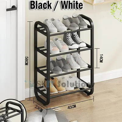 【SKIT SG】3/4/5 Layers Shoe Rack Outdoor Shoe Rack Thick Steel Pipe Waterproof Plastic Multi-Layer Dustproof Small Shoe Rack Easy Assemble Shoe Rack Storage Shelves Organization For Home Dormitory Storage Organizer Shoes Storage Shelf BTO HDB