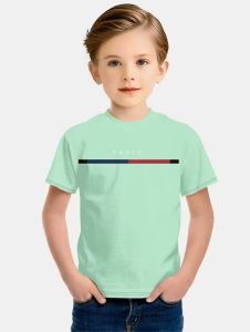 [Local Stock] VCC Boys T-Shirt Simple Paris Letter Print Summer Short Sleeve Tees Loose Fashion Round Neck Tops Stripe Streetwear Kids Clothing